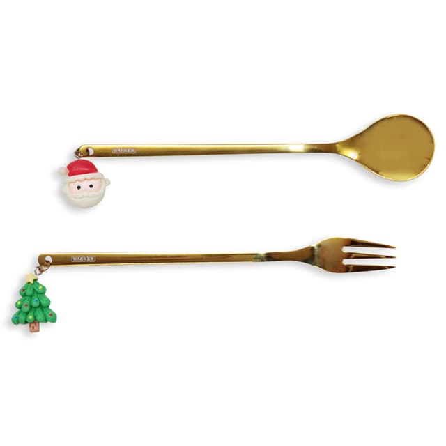 Festive Christmas Cutlery Fork and Spoon Gift Box Set — View 5
