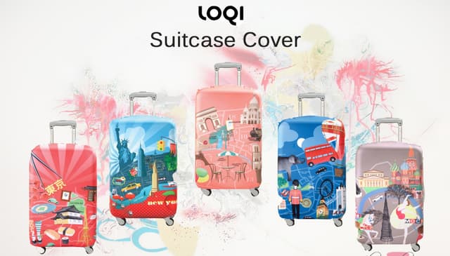 LOQI Water-Resistant Spandex Luggage Cover for Travel — View 4