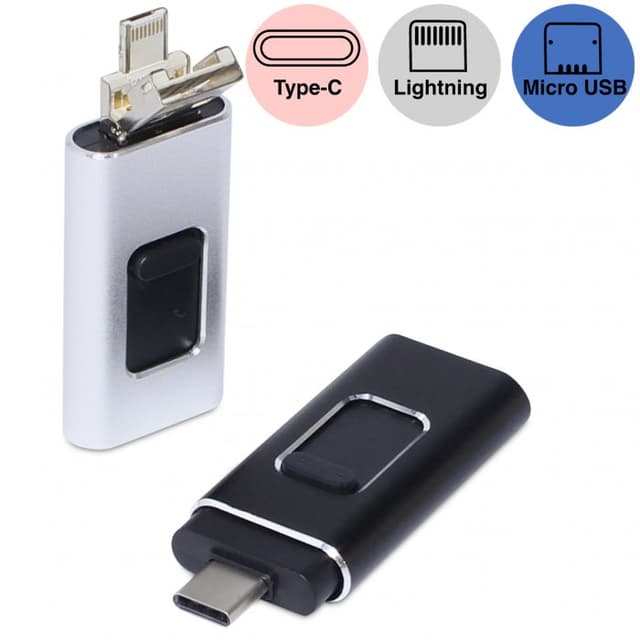 4-in-1 OTG USB-C Thumb Drive for Phones and Computers — View 1