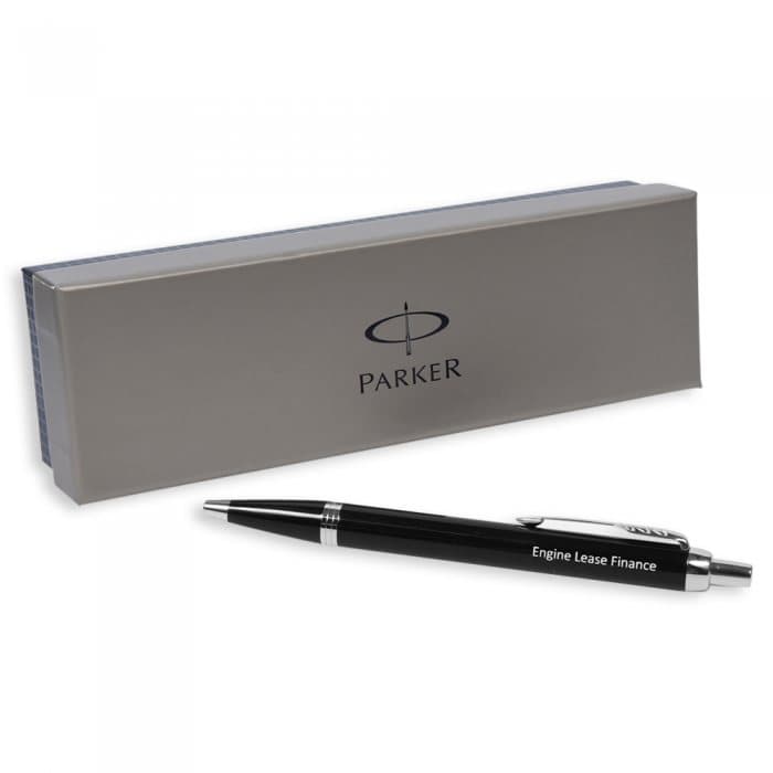 Parker IM Engraved Ballpoint Pen in Black Lacquer — View 1