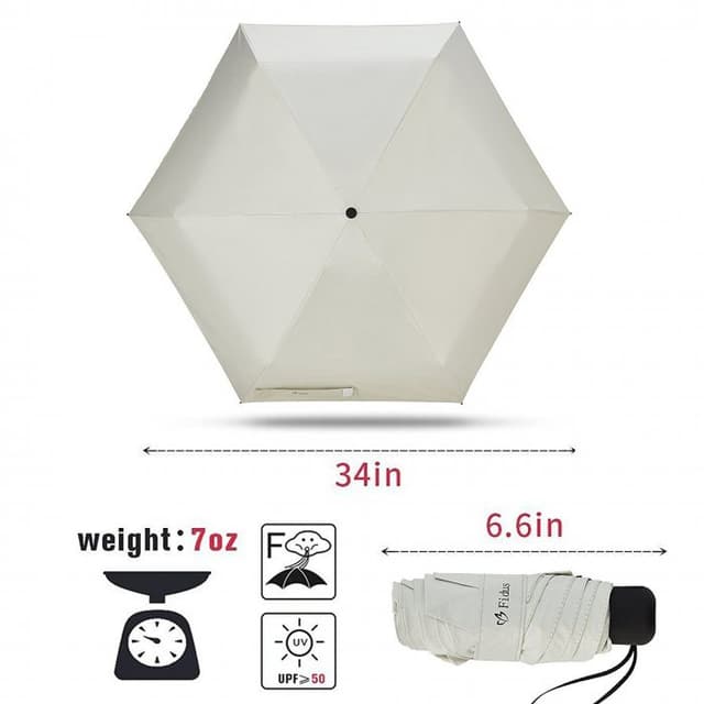 19-Inch Compact Lightweight Foldable Travel Umbrella for Everyday Carry — View 4