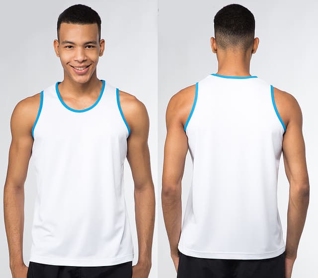 Dri-Fit Performance Singlet with Contrast Ringer Design for Sports Teams — View 3