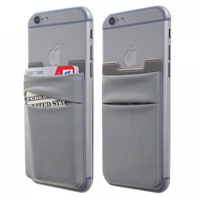 Stretchable Stick-On Phone Card Holder Sleeve for Wallet-Free Carry — View 1