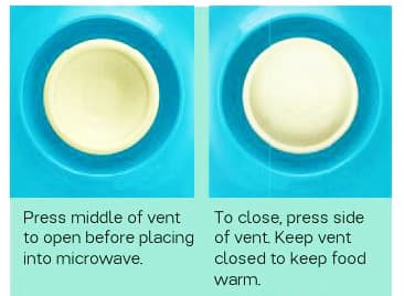 Microwave-Safe Divided Lunch Box with Vented Lid 1L — View 2