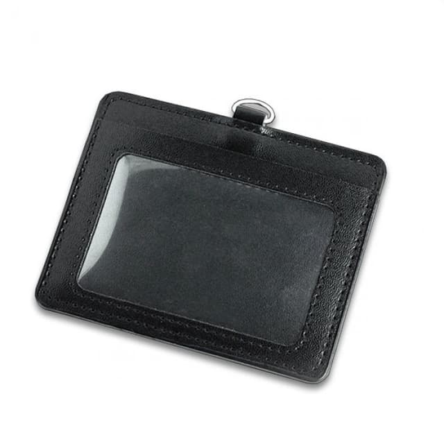 PU Leather ID Card Holder with Side Zip Compartment — View 4