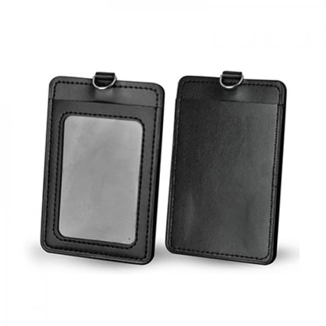 PU Leather ID Card Holder with Side Zip Compartment — View 3