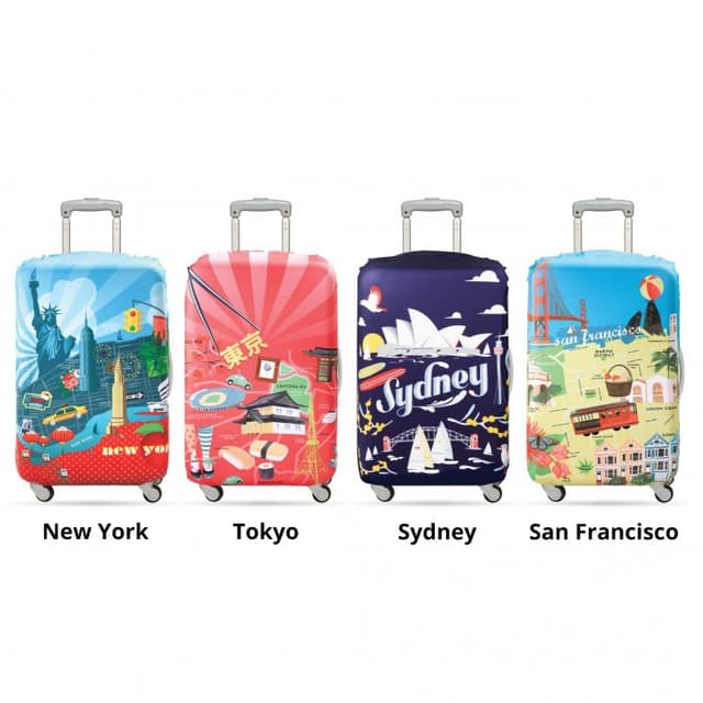 LOQI Water-Resistant Spandex Luggage Cover for Travel — View 2