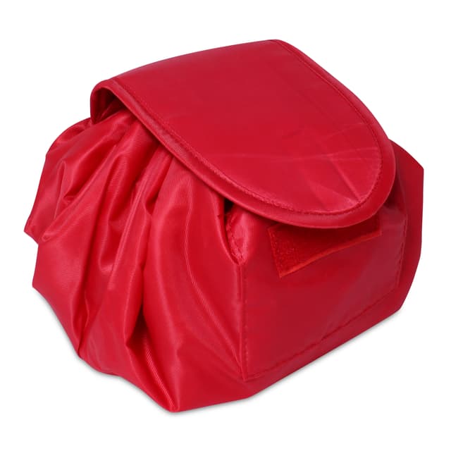 Foldable Drawstring Toiletry Pouch That Lays Flat for Travel — View 4