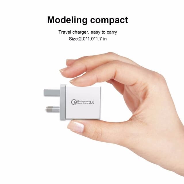 Quick Charge 3.0 Three-Port USB Wall Charger for Travel — View 1