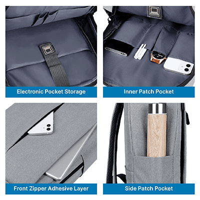 15.6-Inch Laptop Backpack with External USB Port and Scratch-Proof Fabric — View 5