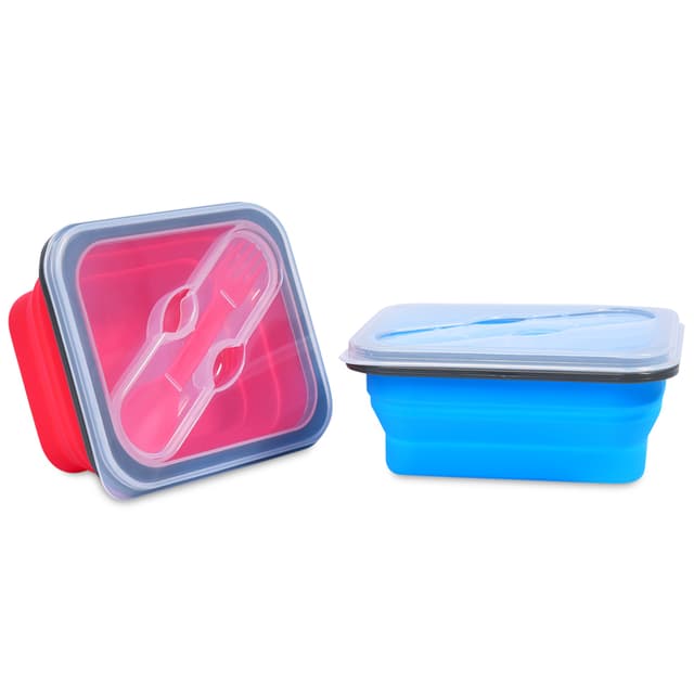 Microwavable Collapsible Lunch Box with Cutlery Set — View 2