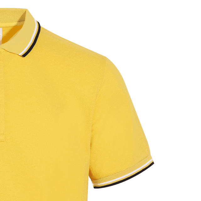 Multi-Tone Collar and Cuff Cotton Blend Polo Shirt — View 4