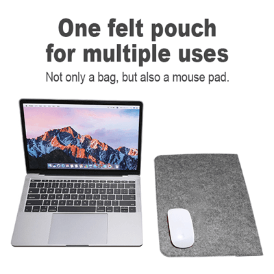 15.4 inch Duo Tone Felt Laptop Sleeve Pouch — View 4