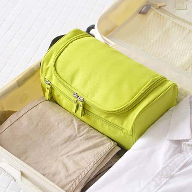 Trunk-Style Travel Toiletries Pouch with Hanging Hook and Handle — View 4