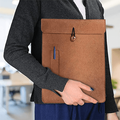 15.4 inch Felt Tablet Document Sleeve with Pen Holder — View 5