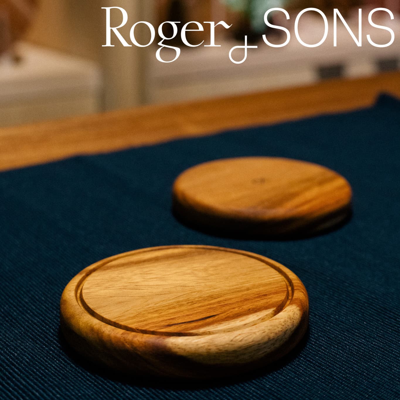 Roger and Sons Reclaimed Wood Patty Coaster with Groove — View 1