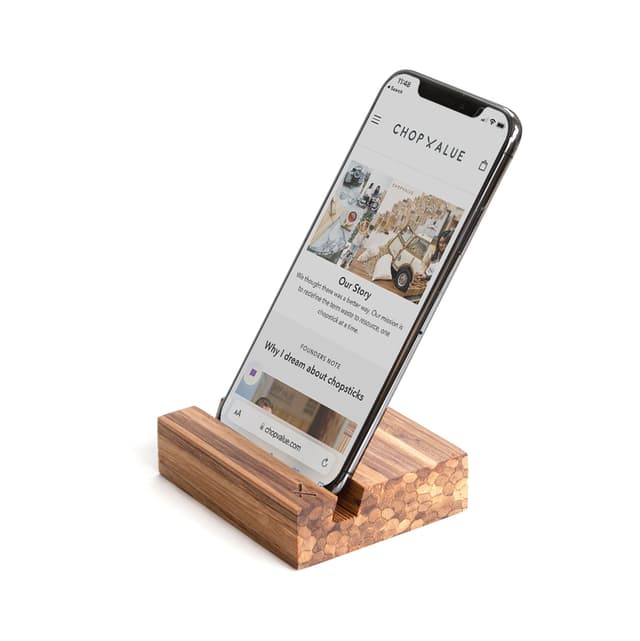 ChopValue Upcycled Bamboo Desk Phone Stand — View 2