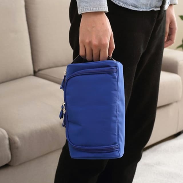 Trunk-Style Travel Toiletries Pouch with Hanging Hook and Handle — View 2