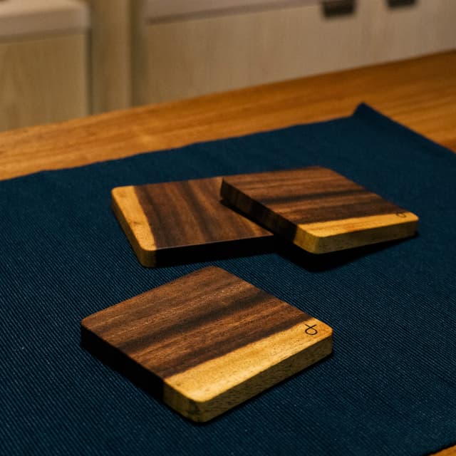 Roger and Sons Reclaimed Wood Square Coaster for Desks — View 4