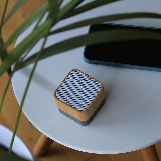 Bamboo Bluetooth Speaker with LED Light Strip — View 3