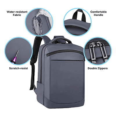 15.6 inch DOLLY Laptop Backpack with External USB Port — View 4