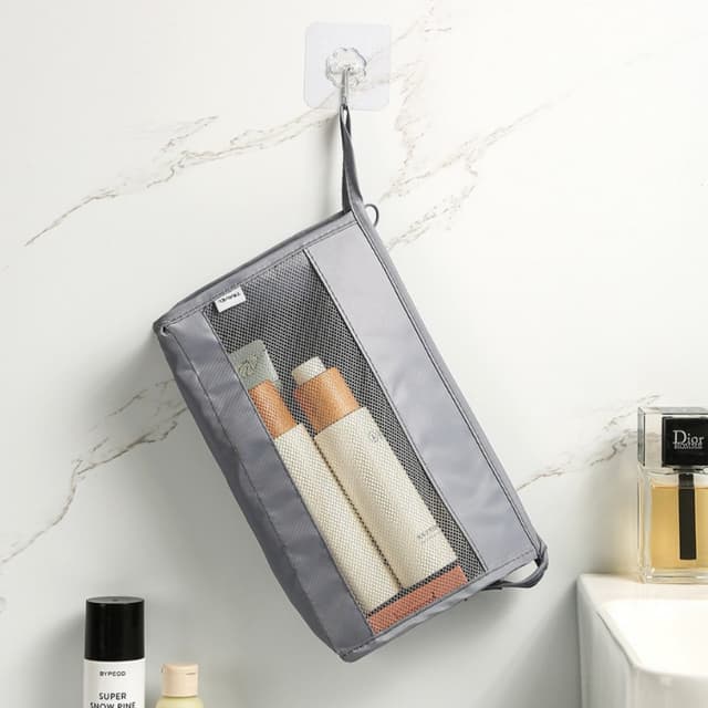 Classic Mesh Zipper Utility Pouch for Travel and Cosmetics — View 3