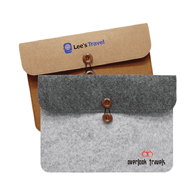 15.4 inch Duo Tone Felt Laptop Sleeve Pouch — View 1