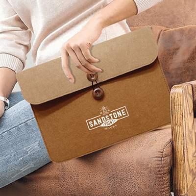 15.4 inch Duo Tone Felt Laptop Sleeve Pouch — View 2