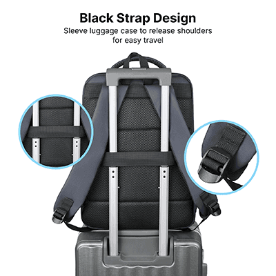 15.6 inch DOLLY Laptop Backpack with External USB Port — View 5
