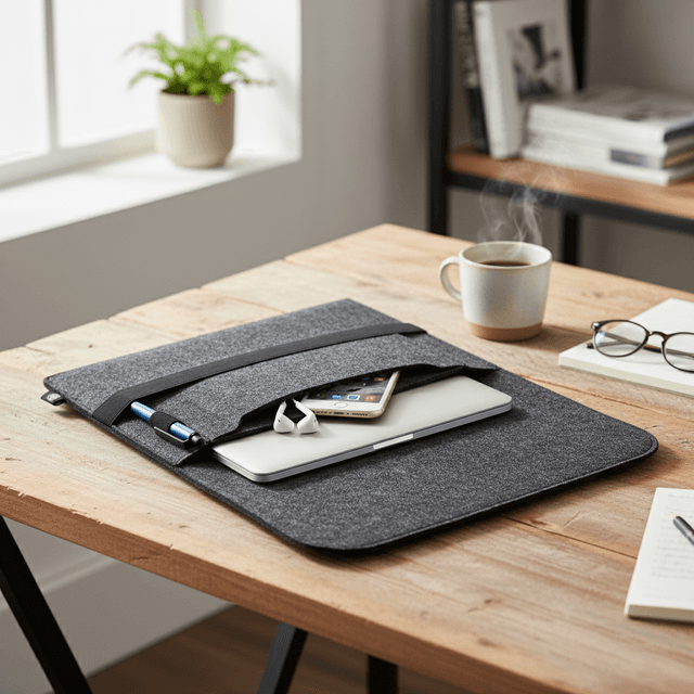13 inch Felt Laptop Sleeve for Everyday Device Protection — View 2