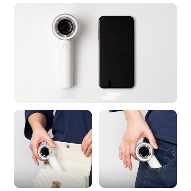 Portable Turbo Handheld Fan with Digital Display and 100 Speed Settings — View 3
