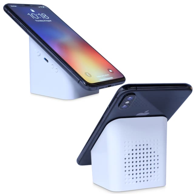 2-in-1 Suction Bluetooth Speaker with Built-In Phone Stand — View 3