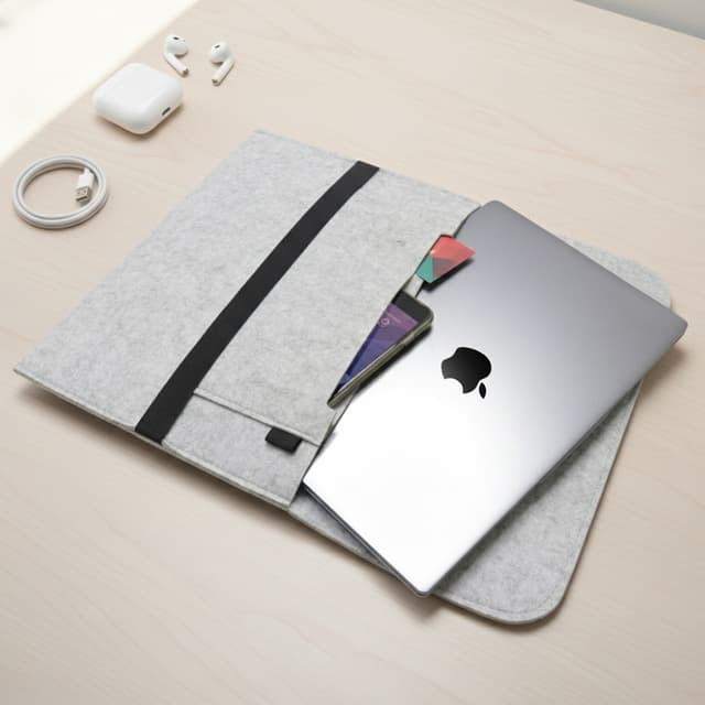 13 inch Felt Laptop Sleeve for Everyday Device Protection — View 3