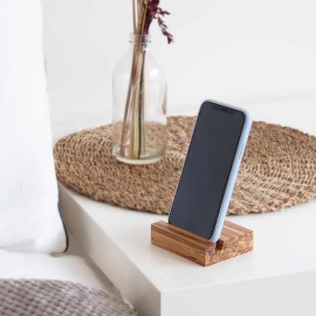 ChopValue Upcycled Bamboo Desk Phone Stand — View 3