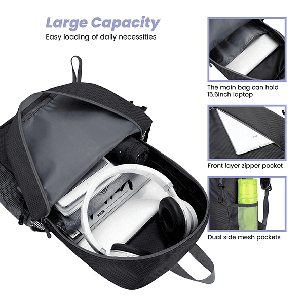 Light Hiking Foldable Backpack with Storage Pouch — View 3