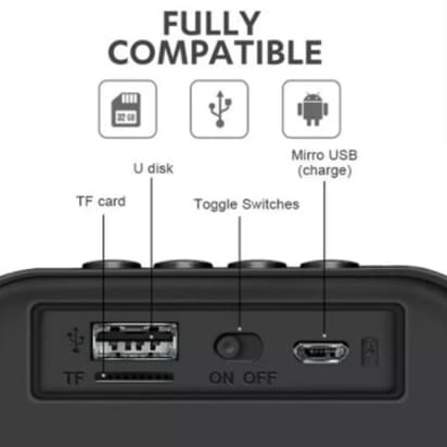 T5 Mini Wireless Bluetooth Speaker with Micro SD Slot — View 3
