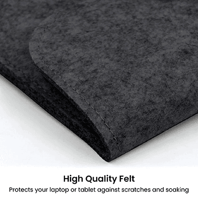 15.4 inch Felt Tablet Document Sleeve with Pen Holder — View 4