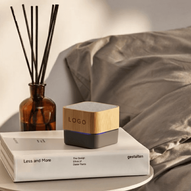 Bamboo Bluetooth Speaker with LED Light Strip — View 5