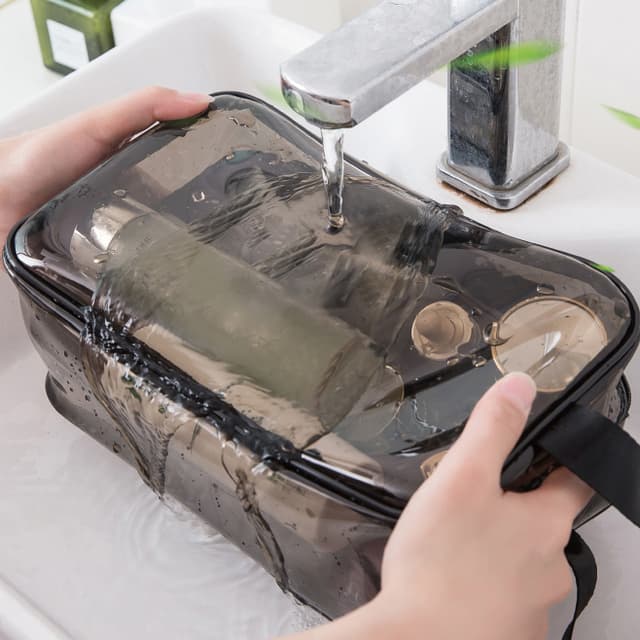 Clear Waterproof PVC Toiletry Pouch for TSA-Friendly Travel Packing — View 3
