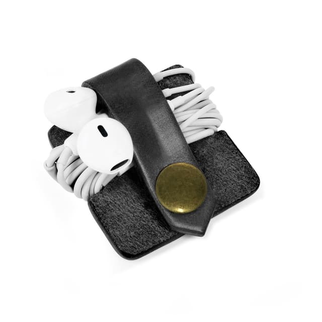 PU Leather Cable and Earphone Organiser Clip for Tangle-Free Cords — View 2