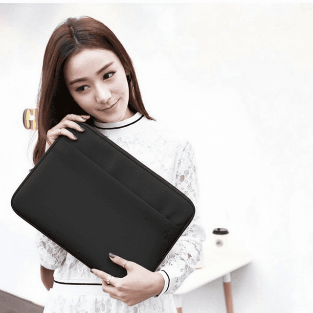 Padded 13-Inch Laptop Sleeve with Water-Resistant Wool-Lined Shell — View 3