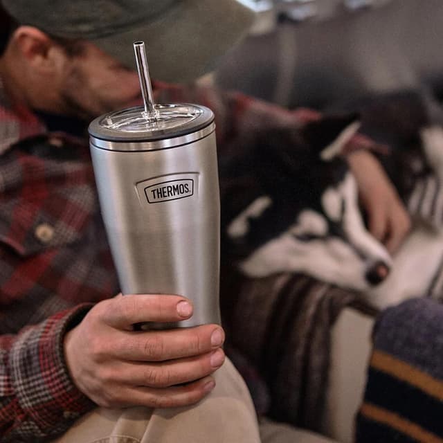 Thermos Icon Cold Tumbler with Stainless Steel Straw 710ml — View 3