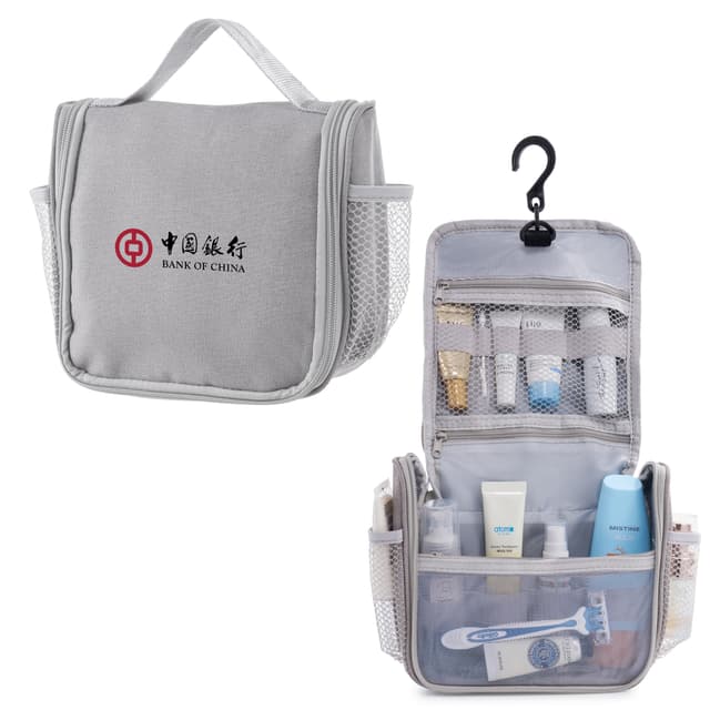 Hanging Nylon Toiletry Pouch with Hook for Business Travel — View 1