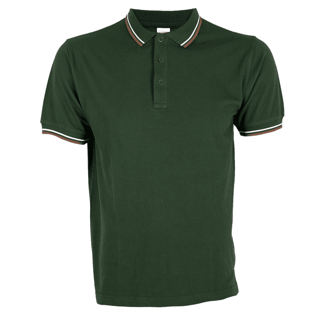 Multi-Tone Collar and Cuff Cotton Blend Polo Shirt — View 3