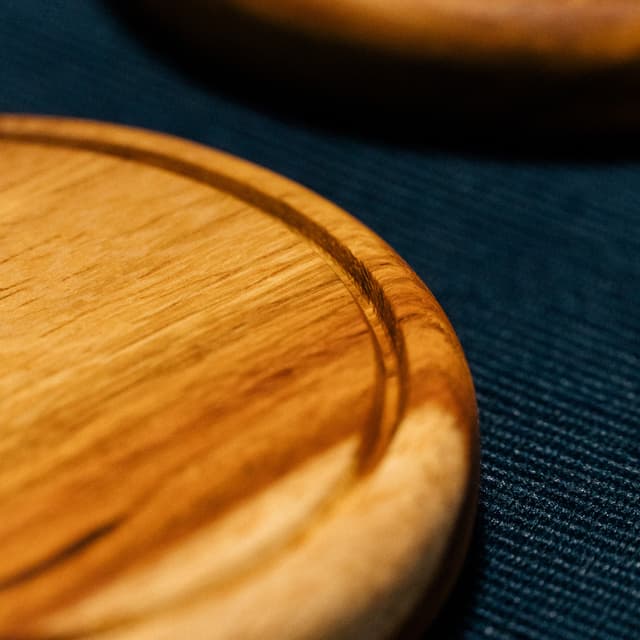 Roger and Sons Reclaimed Wood Patty Coaster with Groove — View 2