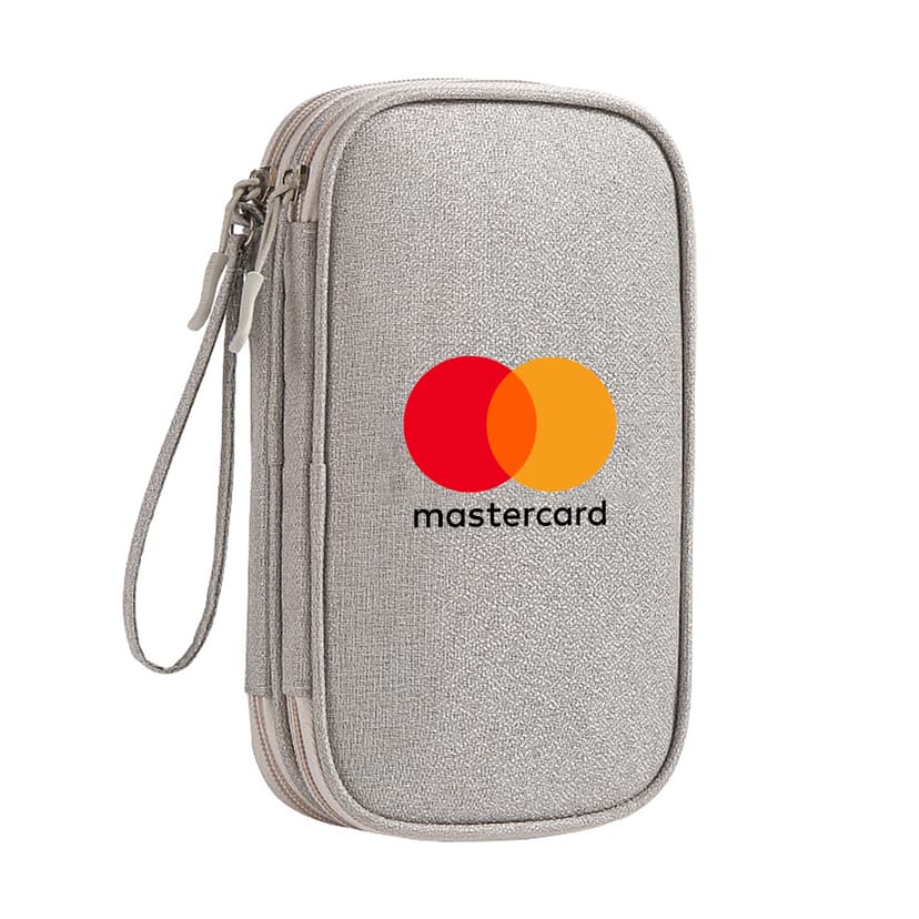 Compact Three-Layer Gadget Organiser with Wristband Strap — View 1