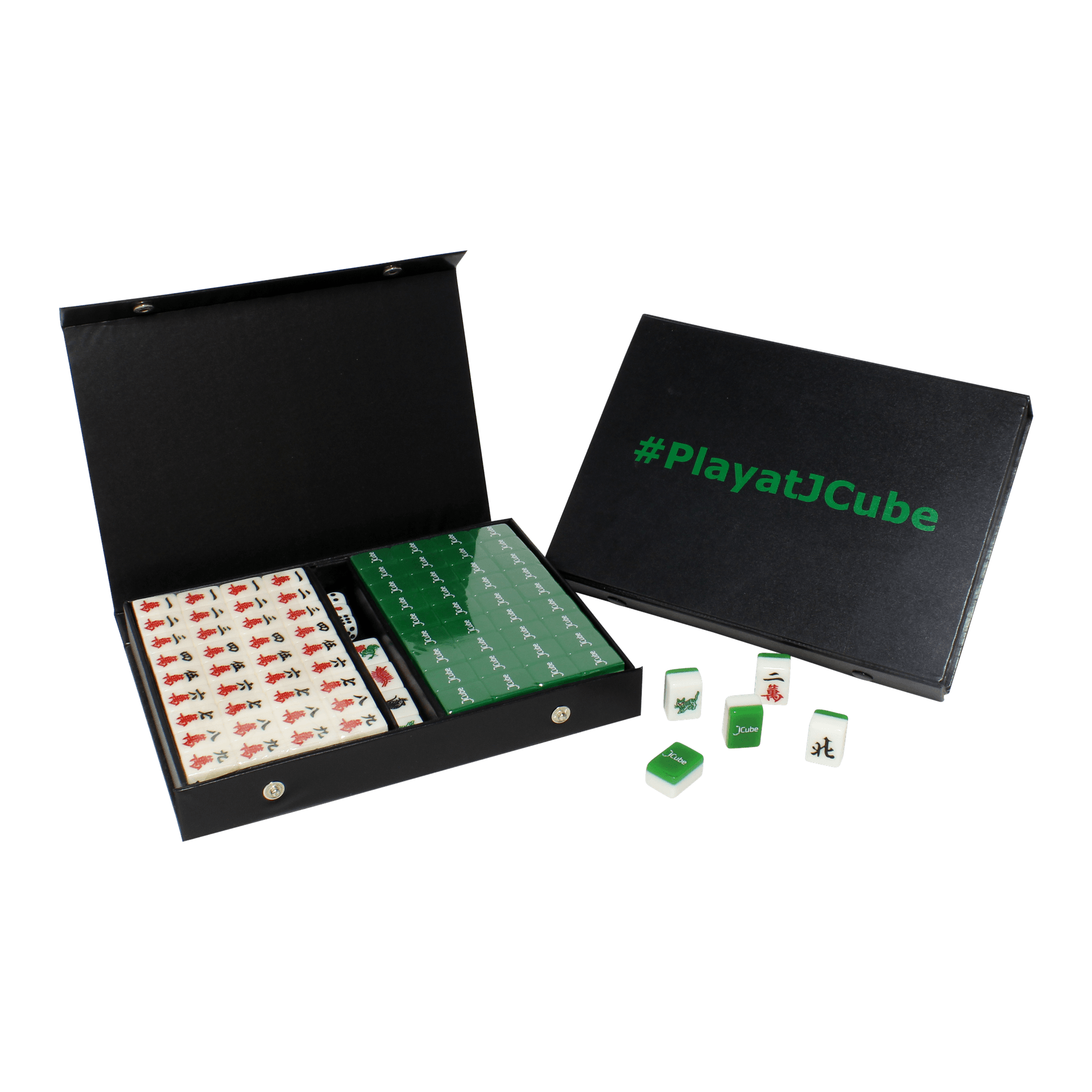 Portable Mini Mahjong Set with Engraved Tiles and Travel Case — View 1