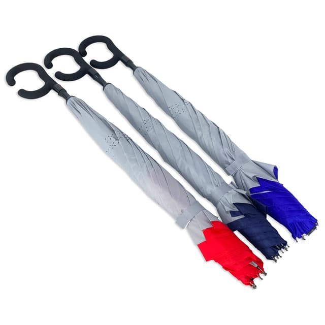 Auto-Open Inverted Umbrella — Double-Layer Fiberglass Frame, 48-Inch Arc — View 3