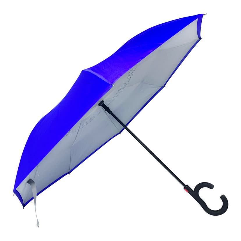 Auto-Open Inverted Umbrella — Double-Layer Fiberglass Frame, 48-Inch Arc — View 1