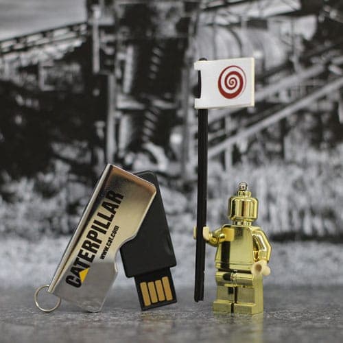 Compact Slider USB Thumb Drive with Metallic Finish — View 2
